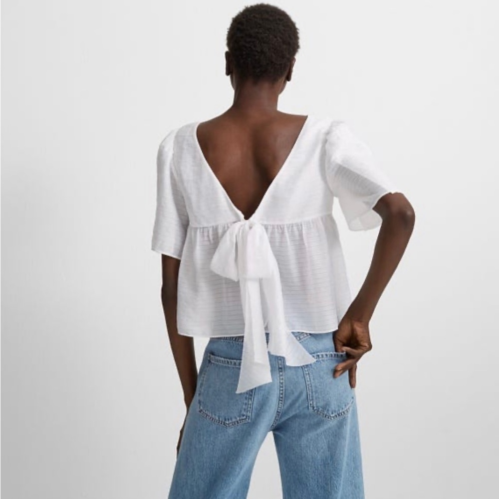 Club Monaco | Tie Back White Blouse